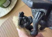 Figurka rzeźba afrykańska Cyfrowy Nomada / Programista IT – Oryginalna rzeźba z drewna / hebanu, Afryka vintage retro — ujęcie 4