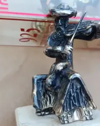 Figurka - rzeźba skrzypek na dachu - srebro 925 Izrael — ujęcie 2