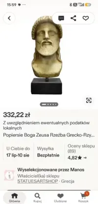 Figurka  - ZEUS - alabaster - 14 cm — ujęcie 5