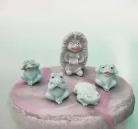 Figurki dekoracja ogrodowa żabka ogrodowa jeż figurki ogrodowe komplet — ujęcie 5