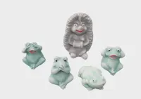 Figurki dekoracja ogrodowa żabka ogrodowa jeż figurki ogrodowe komplet — ujęcie 2
