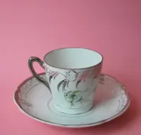 Filiżanka duo lata 20 30 srebrne gody retro vintage porcelana bawaria — ujęcie 4
