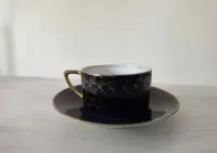 Filiżanka ze spodkiem Rosenthal kobalt z złotą siatką — ujęcie 5