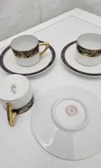 Filiżanki Espresso Mokka Chodzież Marie Kobalt Złoto PRL — ujęcie 3