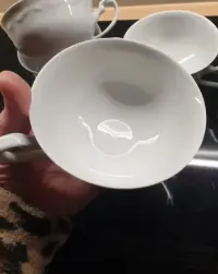 Filiżanki Prl Chodzież 6 filiżanek porcelana biała — ujęcie 3
