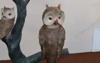 FONTANNA OGRODOWA z brązu sowy na gałęzi - SOWA — ujęcie 4