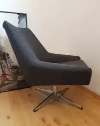 Fotel obrotowy PRL bauhaus DDR , lata 60-70 PRL obrotowy muszelka loft — ujęcie 2