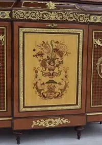 Francuska Komoda Empire - Drewno + Mosiądz Szafa - Intarsje Malunki — ujęcie 3
