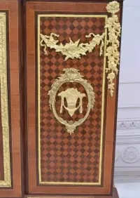 Francuska Komoda Empire - Drewno + Mosiądz Szafa - Intarsje Malunki — ujęcie 4