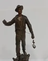 Francuski wędkarz rybak La Peche' XIX/XX w.spolter.Kotwica. — ujęcie 5