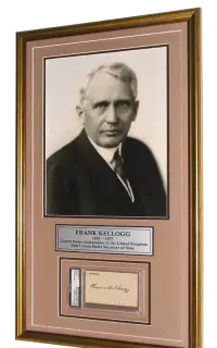 Frank Kellogg autograf w oprawie 1890 — ujęcie 2