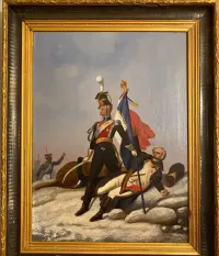 Generał Dembiński broniący sztandaru Polonik / malarstwo XIX w. Antyk — ujęcie 2