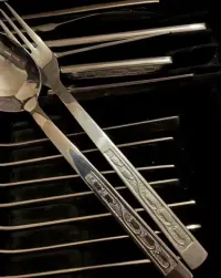Gerlach Poland Stainless PRL wzór Róża – komplet sztućców w oryginalnej kasecie ZSRR / vintage — ujęcie 5