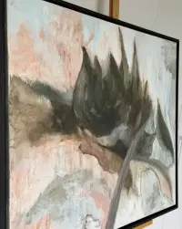 Gisela Zirn Duży Obraz Olejny 84x104 Betonstrukturen 1999 Premium Vintage Oryginał Abstrakcja XXL Niemiecki Informel Galeria Salon Architekt Design — ujęcie 2