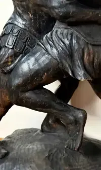 Gladiatorzy - duża sygnowana S.G. rzeźba antyczna datowana 1910 — ujęcie 2