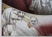 Grafika PRL Habdas 1972 litografia kresy modernizm DUŻA 65 cm — ujęcie 5