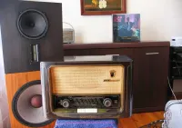 GRUNDIG Type 1055W/3D / Bakielitowe Lampowe Radio 1955r '' Vintage '' — ujęcie 3