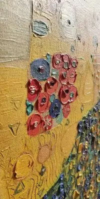 Gustav Klimt "Pocałunek" - Obraz olejny, wymiary 100x100, na płótnie — ujęcie 3