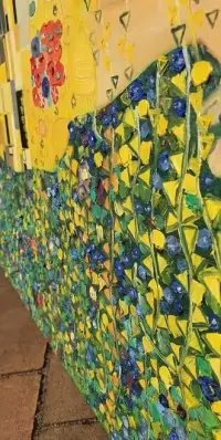 Gustav Klimt "Pocałunek" - Obraz olejny, wymiary 100x100, na płótnie — ujęcie 5
