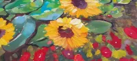 Gustav Klimt "Słoneczniki" -obraz malowany farbami olejnymi na płótnie — ujęcie 4