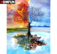 Haft Diamentowy Diamond Painting - drzewo 4 pory roku — ujęcie 5