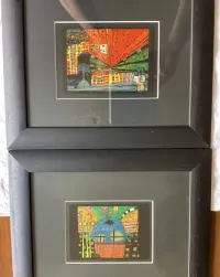 Hundertwasser abstrakcje oprawione ( obrazki )8 sztuk — ujęcie 4
