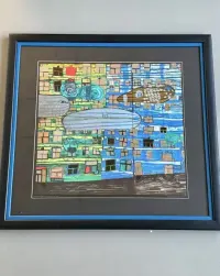 Hundertwasser Song of the Whales 777 Oryginalna Wielka  Grafika Aukcyjna 1984 Gruener Janura  Mega Design Unikat — ujęcie 2