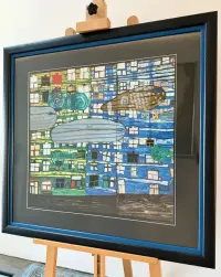 Hundertwasser Song of the Whales 777 Oryginalna Wielka  Grafika Aukcyjna 1984 Gruener Janura  Mega Design Unikat — ujęcie 3