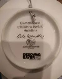 hutschenreuther Desowag Bayer porcelana talerzyk kwiat koliber — ujęcie 2