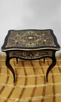 Inkrustowany stolik toaletka Napoleon III - sygnowana Tahan — ujęcie 2