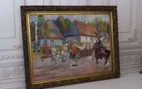 Jerzy Kossak - Wesele Krakowskie - Polski Stary Obraz Olejny — ujęcie 2