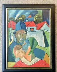 János KMETTY 1889–1975 Muzealny Obraz Klasyka Węgierskiego Kubizmu TOP — ujęcie 2