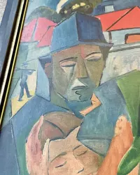 János KMETTY 1889–1975 Muzealny Obraz Klasyka Węgierskiego Kubizmu TOP — ujęcie 5
