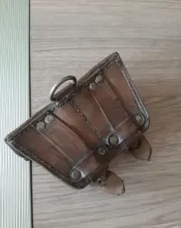 Kabura skóra prl lata60te kolekcja vintage myśliwska ognisko polowanie — ujęcie 3