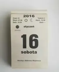Kalendarz 2016 zrywak, zdzierak / Wszystkie kartki / Okazja/ TANIO — ujęcie 2