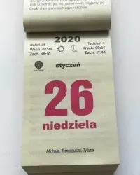 Kalendarz 2020 zrywak,  zdzierak / CAŁY - wszystkie kartki — ujęcie 2