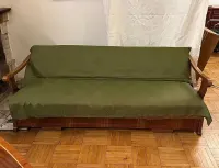 Kanapa drewniana intarsjowana w stylu Biedermeier — ujęcie 2