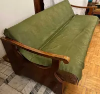 Kanapa drewniana intarsjowana w stylu Biedermeier — ujęcie 3