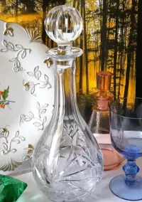 Karafka piękny stary kryształ 32 cm — ujęcie 2
