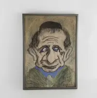 Karykatura Żyda - pastel - sygnowany — ujęcie 5
