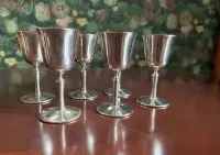 Kieliszki do wina i likieru, wódki posrebrzane - De Uberti Italy — ujęcie 5