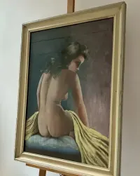 Kobiecy Akt Oryginalny obraz Pastela sygnowana Pál Fried  Paryż ca1950 — ujęcie 2