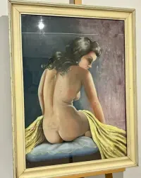 Kobiecy Akt Oryginalny obraz Pastela sygnowana Pál Fried  Paryż ca1950 — ujęcie 4