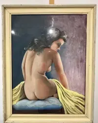 Kobiecy Akt Oryginalny obraz Pastela sygnowana Pál Fried  Paryż ca1950 — ujęcie 5