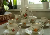 Kolekcja komplet zestaw kawowy Chodzież PRL vintage — ujęcie 4