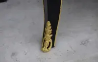 Komoda Boulle Brzuchata - Blat Marmur - Szafa Drewno + Brąz - UNIKAT — ujęcie 3
