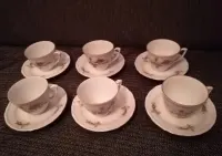 Komplet nowych 6 szt filiżanek + talerzyki - porcelana WAŁBRZYCH — ujęcie 2