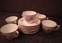 Komplet nowych 6 szt filiżanek + talerzyki - porcelana WAŁBRZYCH — ujęcie 3