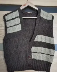 Komplet wełniany ręcznie robiony romby Handmade — ujęcie 2