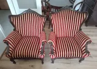 Komplet wypoczynkowy sofa, 2 fotele i stolik Ludwik Filip — ujęcie 3